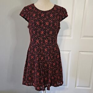 Forever 21 Black and Red Floral Mini Dress